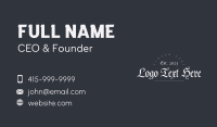 Vintage Gothic Wordmark Business Card Preview