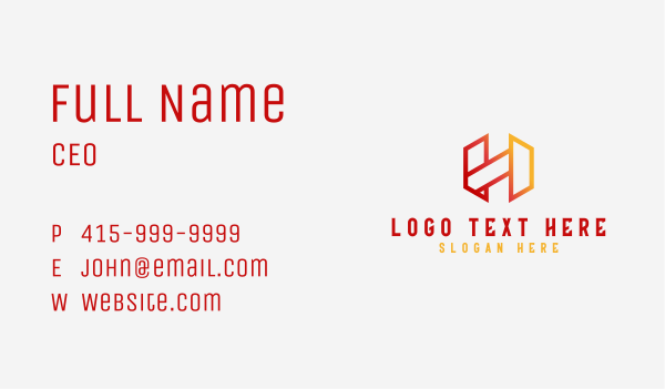 Outline Fintech Letter H Business Card Design Image Preview