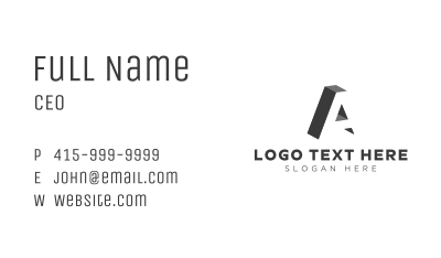 Negative Modern Letter A  Business Card Image Preview