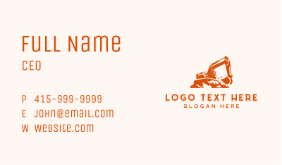 Mountain Excavation Construction Business Card Image Preview