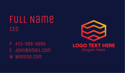 Jagged Hexagon Lines Business Card