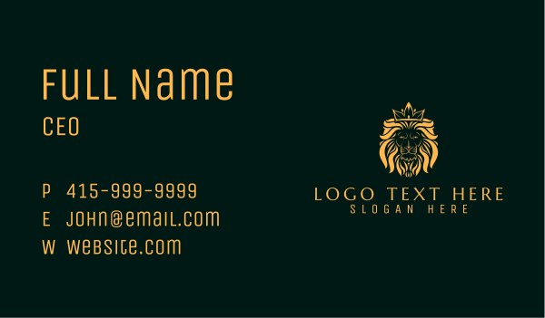 Monarch Crown Lion Business Card Design Image Preview