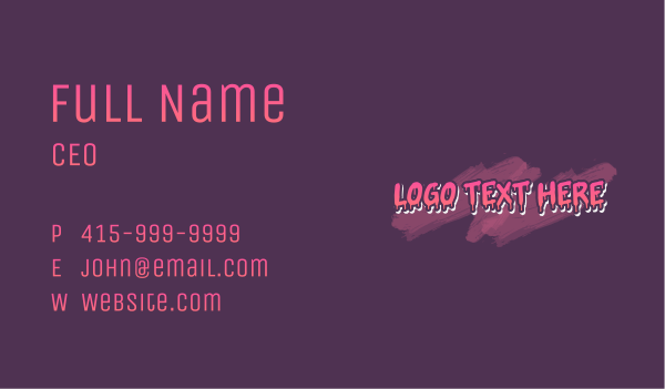 Dripping Paint Wordmark Business Card Design Image Preview
