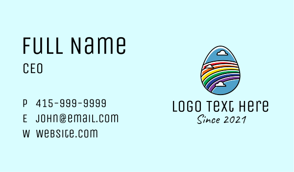 Rainbow Egg Business Card Design Image Preview