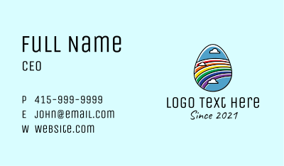 Rainbow Egg Business Card Image Preview