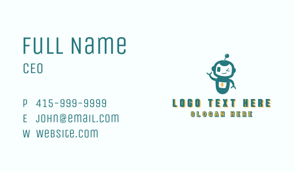 Video Game Robot Business Card Design Image Preview