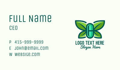 Organic Herbal Butterfly Pill Business Card Image Preview