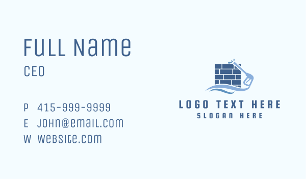 Brick Wall Pressure Washer Business Card Design Image Preview