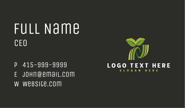 Garden Herbal Leaf Business Card Design