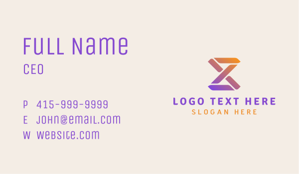 Gradient Digital Loop Business Card Design Image Preview