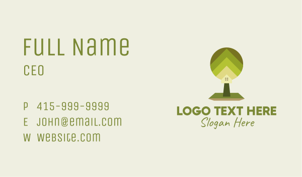 Backyard House Tree Business Card Design Image Preview