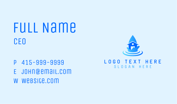 Drop Water House Business Card Design Image Preview