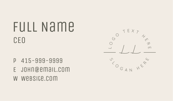 Classy Cursive Lettermark Business Card Design Image Preview