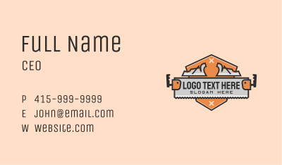 Planer Saw Emblem Business Card Image Preview