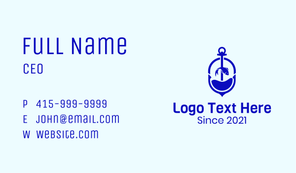 Blue Sea Anchor Fish Business Card Design Image Preview