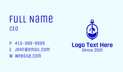 Blue Sea Anchor Fish Business Card Image Preview