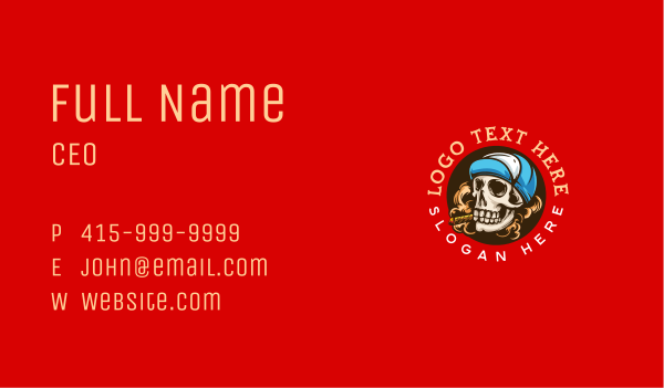 Skull Cigar Smoke Business Card Design Image Preview