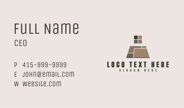 Geometric Tile Flooring Business Card Design Image Preview