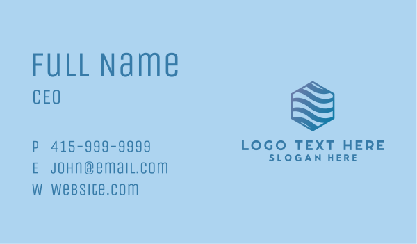 Water Wave Hexagon Business Card Design Image Preview