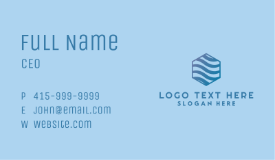 Water Wave Hexagon Business Card Image Preview