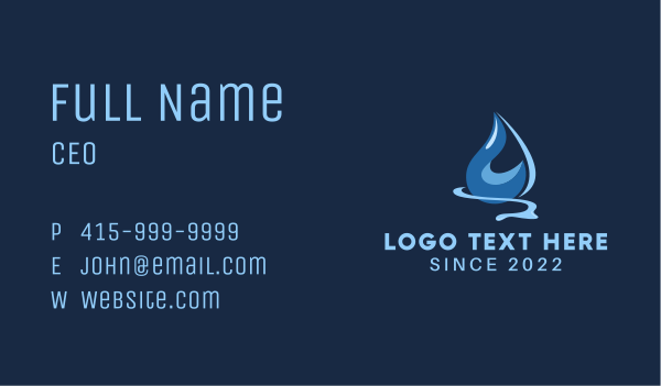 Cleaning Water Droplet  Business Card Design Image Preview
