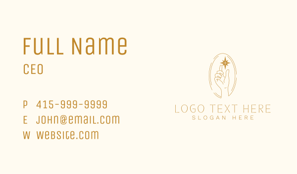 Astrological Cosmic Hand Business Card Design Image Preview