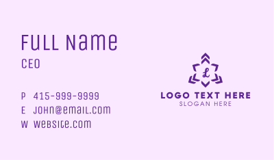 Purple Floral Lettermark  Business Card Image Preview