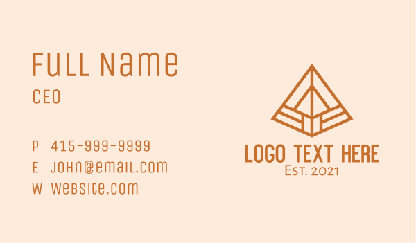 Brown Isometric Pyramid  Business Card Design Image Preview