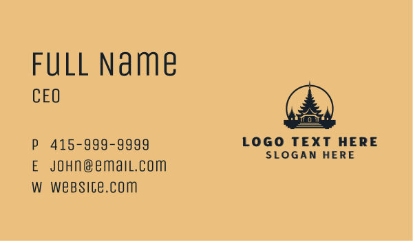 Asian Temple Architecture Business Card Design Image Preview