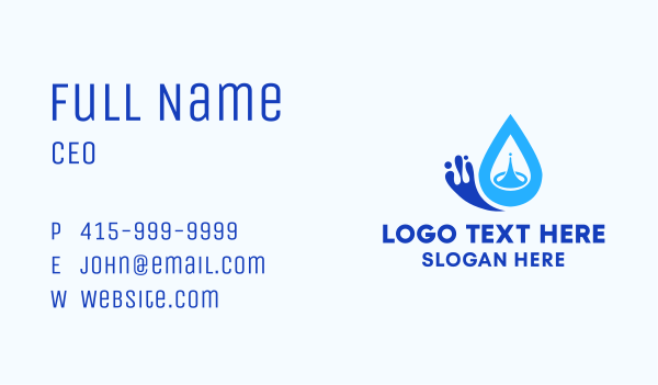 Blue Water Droplet  Business Card Design Image Preview