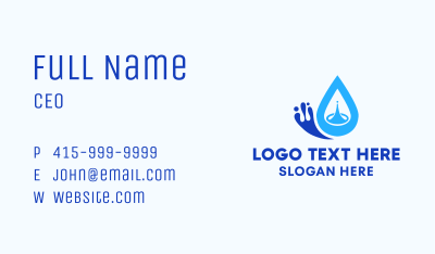 Blue Water Droplet  Business Card