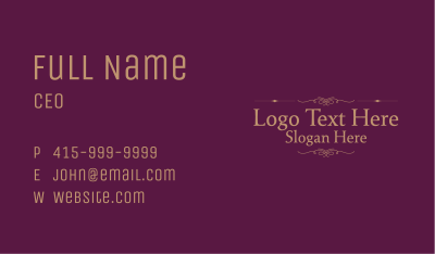 Classic Ornate Wordmark Business Card