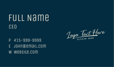 Classic Business Cursive Wordmark Business Card Image Preview