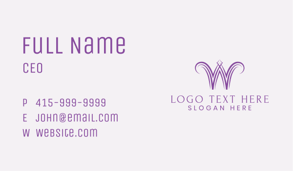 Classy Feminine Letter W Business Card Design Image Preview