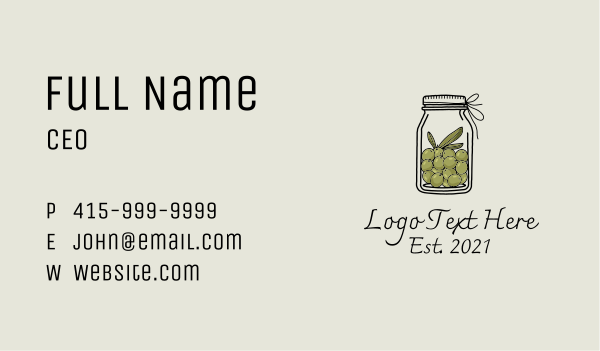 Organic Olive Oil  Business Card Design Image Preview