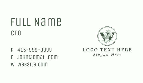 Nature Leaf Letter W Business Card Design Image Preview