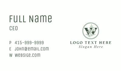 Nature Leaf Letter W Business Card Image Preview