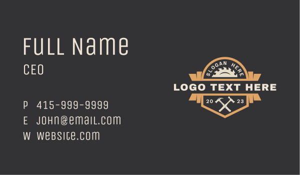 Saw Hammer Carpentry Business Card Design Image Preview