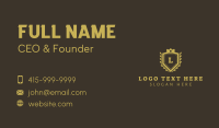 Gold Royalty Shield Business Card Image Preview