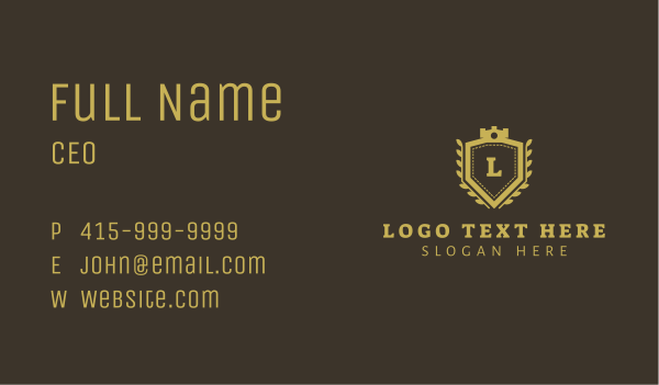 Gold Royalty Shield Business Card Design Image Preview
