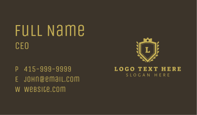 Gold Royalty Shield Business Card Image Preview