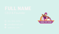 Female Cricket Player Business Card Design