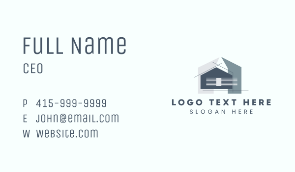 Abstract House Construction Business Card Design Image Preview