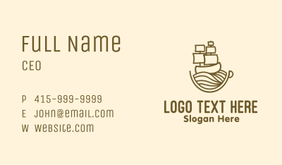 Coffee Cup Galleon Business Card Image Preview