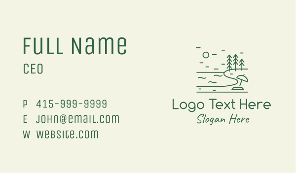 Green Seaside Beach Lake Business Card Design Image Preview