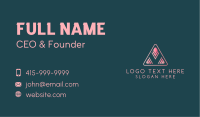 Pink Triangle Letter V Business Card Image Preview