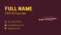 Neon Retro Cursive Wordmark Business Card Image Preview