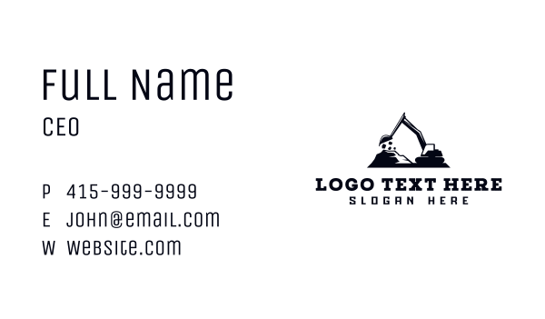  Contractor Digger Backhoe Business Card Design Image Preview