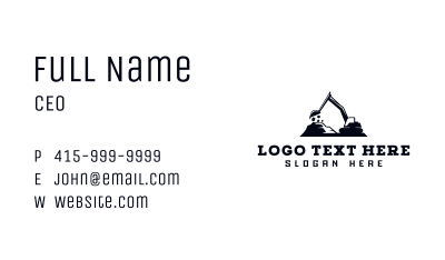  Contractor Digger Backhoe Business Card Image Preview