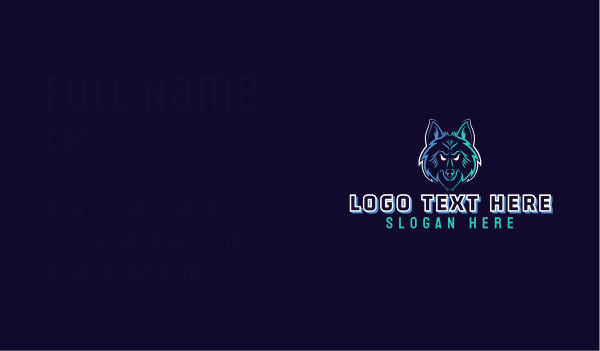 Gaming Wild Wolf  Business Card Design Image Preview